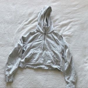 Lululemon Scuba Oversized Half Zip Hoodie Heathered Core Ultra Light Grey